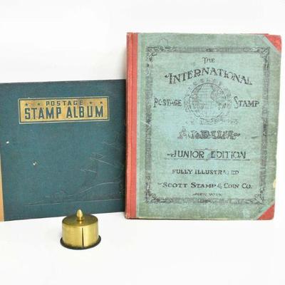 Postage Stamp Albums + Stamp Holder
