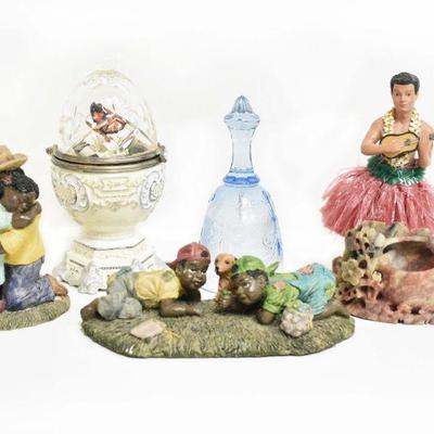 Various Figurines + Bell + Music Box