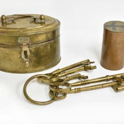 Brass Trinket Boxes + Skeleton Keys