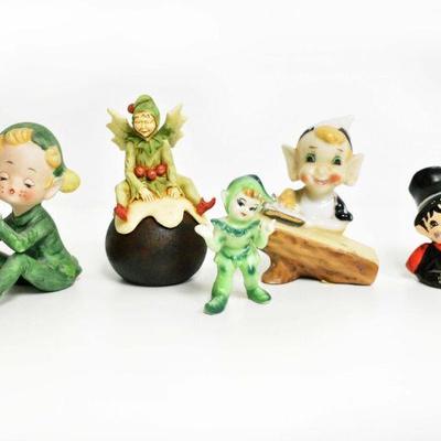 5 Pixie Elf Figurines + Siab +