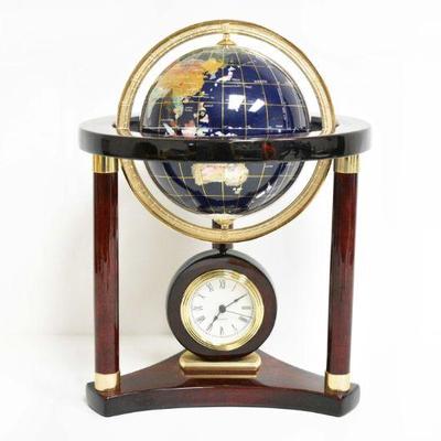 Mini Gemstone Inlay Globe / Clock