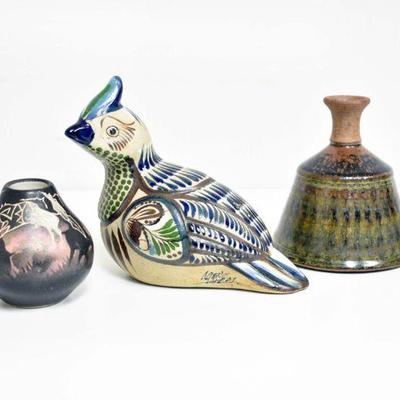 Pottery Quail/Bud Vase/Native Pot