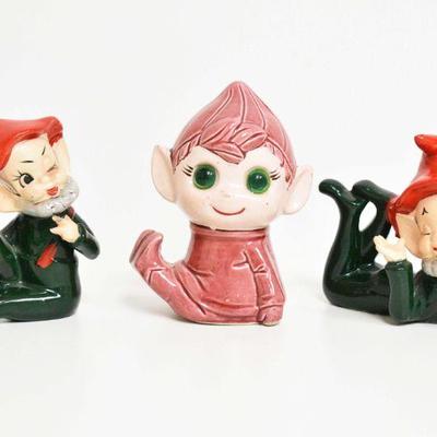 3 Pixie Elf Figurines