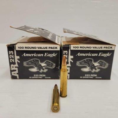 #1645 â€¢ 200 Rounds of American Eagle 223REM Ammo
