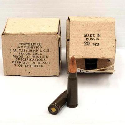 #1604 â€¢ NEW!!! 40 Rounds of Centerfire 7.62x39 HP
