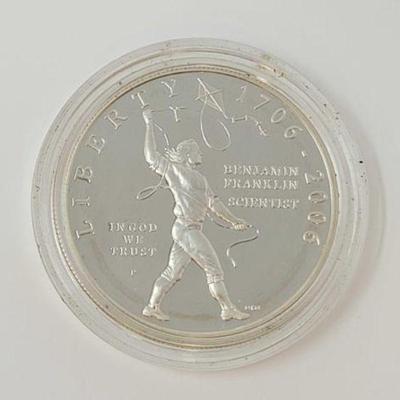#2522 â€¢ 2006-P Benjamin Franklin Terecentary Scientist $1 Dollar Coin
