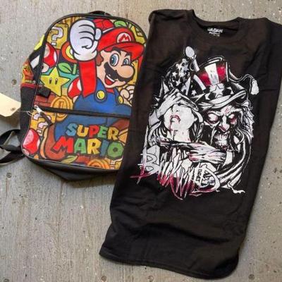 #2908 â€¢ Super Mario Backpack and XL Graphic T-Shirt
