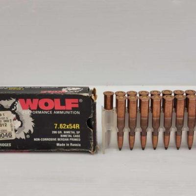 #1734 â€¢ 19 Rounds of WOLF 7.62x54R
