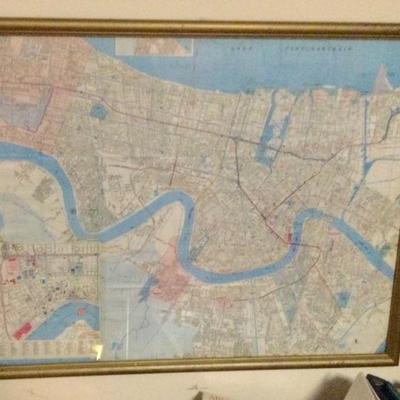 New Orleans framed map