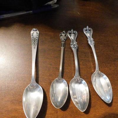Sterling Silver Spoons--1 Madam Jumel Sugar Spoon- 2 Towle Colonial Spoons