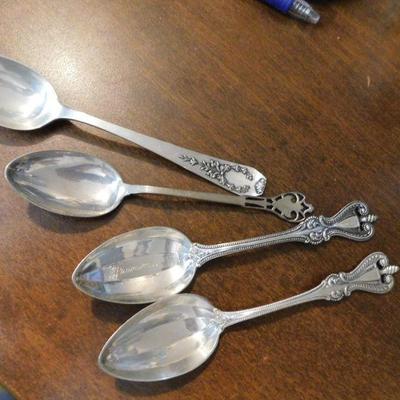 Sterling Silver Spoons--1 Madam Jumel Sugar Spoon- 2 Towle Colonial Spoons