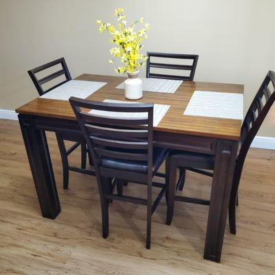 RTG Counter height table, leaf, 4 stools with back, 2 stools w/o backs