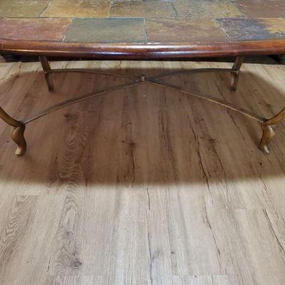 Tile top wrought iron coffee & end table set