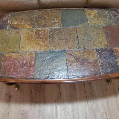 Tile top wrought iron coffee & end table set