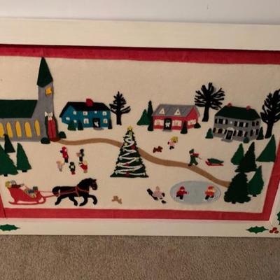 Handmade Felt  Framed Christmas Scene