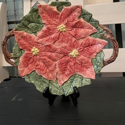 Fitz and Floyd  Omnibus Poinsettia Plate