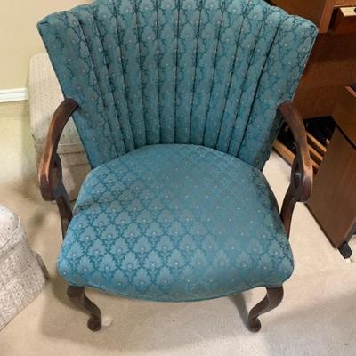 Vintage Art Deco Style Channel Back Chair