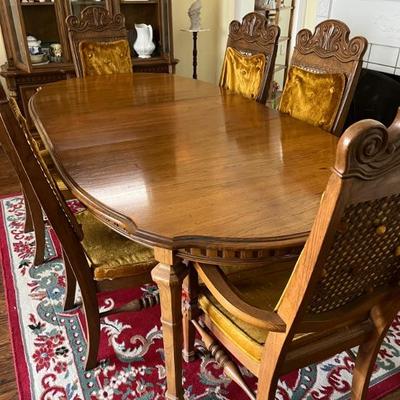 oval dining chair and six chairs