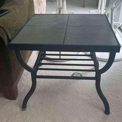 TTK062 Pair of Wrought Iron Tables with Ceramic Tile Tops