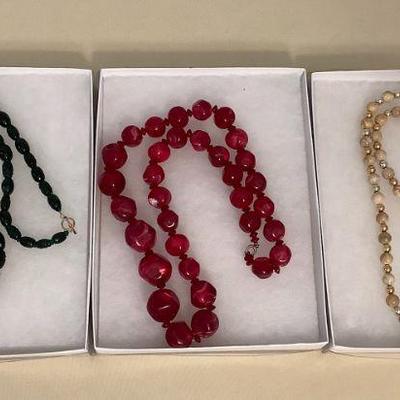 TTK133 Three Hand Beaded Necklaces New