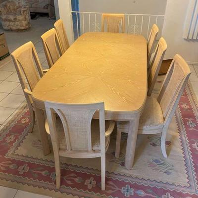 TTK122- Vintage Wood Dining Table with Chairs 