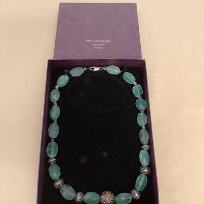 TTK131 Faceted Stone Necklace With Sterling Silver Clasp