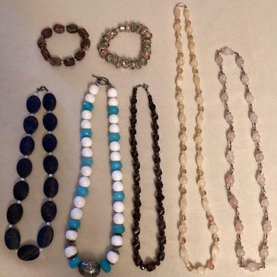 TTK157 Five Beaded Necklaces& Two Bracelets 