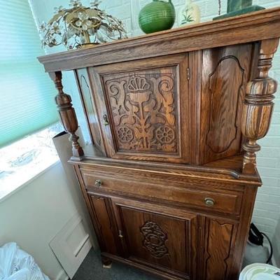 Jacobean style court cupboard