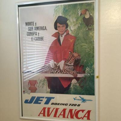 1960's Avianca travel poister