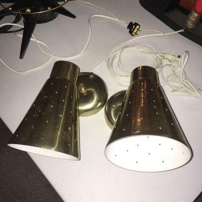 pair wall cone sconces