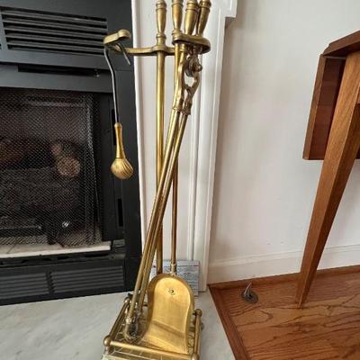 Brass fireplace tools