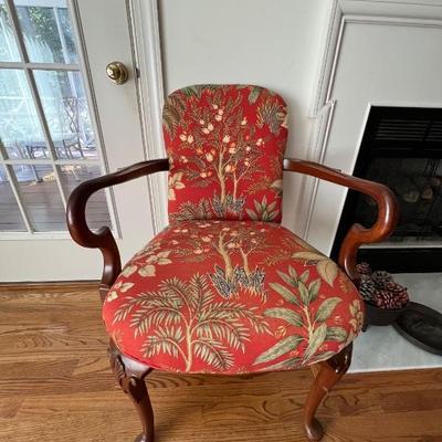 Upholstered open arm chair