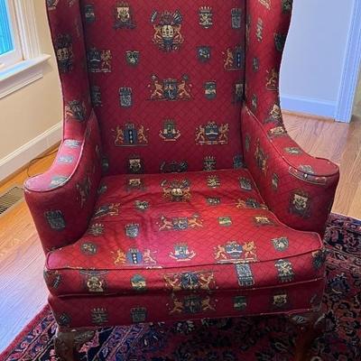 Upholstered wing chair