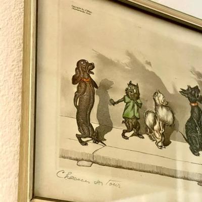Several framed â€œDirty Dogsâ€ by Boris Oâ€™Klein 