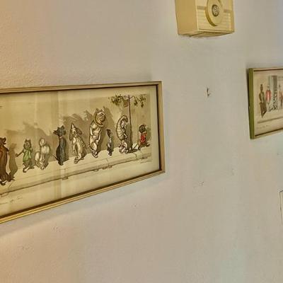 Several framed â€œDirty Dogsâ€ by Boris Oâ€™Klein 