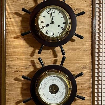 German made Schatz Ship's Clock and Barometer