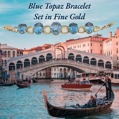 Blue Topaz Bracelet, set in Gold