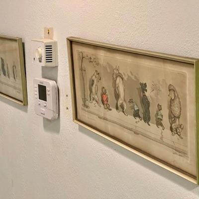 Several framed â€œDirty Dogsâ€ by Boris Oâ€™Klein 