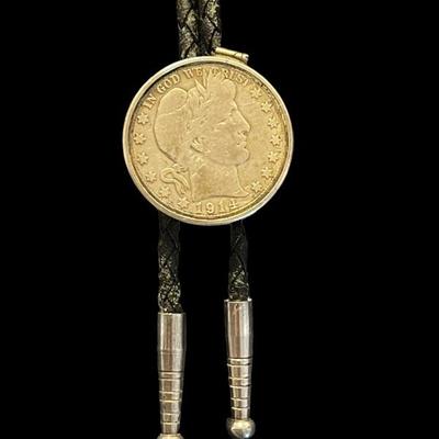1914 Barber Coin Bolo Tie