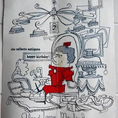 Vintage British Hallmark Card "She Collects Antiques"