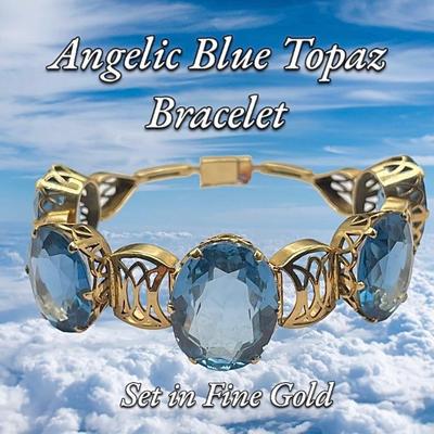 Blue Topaz Bracelet, set in Gold