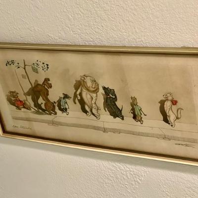 Several framed â€œDirty Dogsâ€ by Boris Oâ€™Klein 
