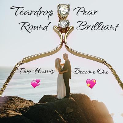 Round & Pear Double Diamond Necklace