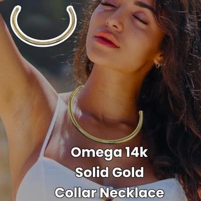 Omega 14k Solid Gold Collar Necklace