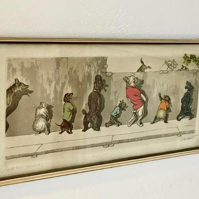 Several framed â€œDirty Dogsâ€ by Boris Oâ€™Klein 
