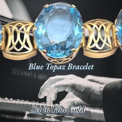 Blue Topaz Bracelet, set in Gold