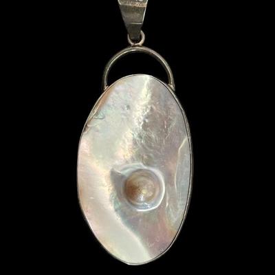 Sterling Silver Blister Pearl Pendant