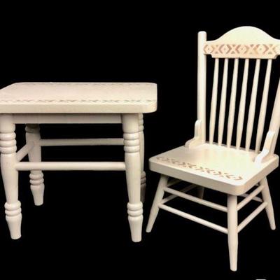Large Dollhouse table & chair