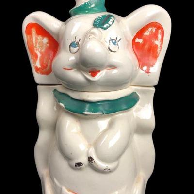 1940's Walt Disney Dumbo Turnabout Ceramic Cookie Jar