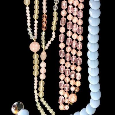 3 Necklaces- Trafari/ Austrian/ Sterling clasp